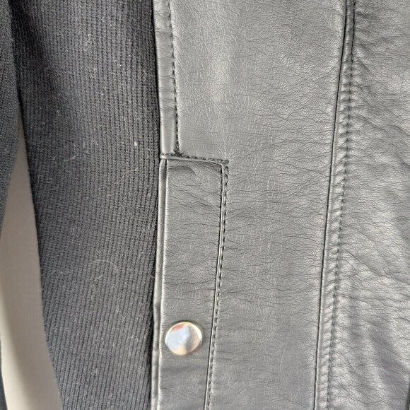 Shelly Collection Black Faux Leather Moto Biker Jacket - Picture 3 of 9